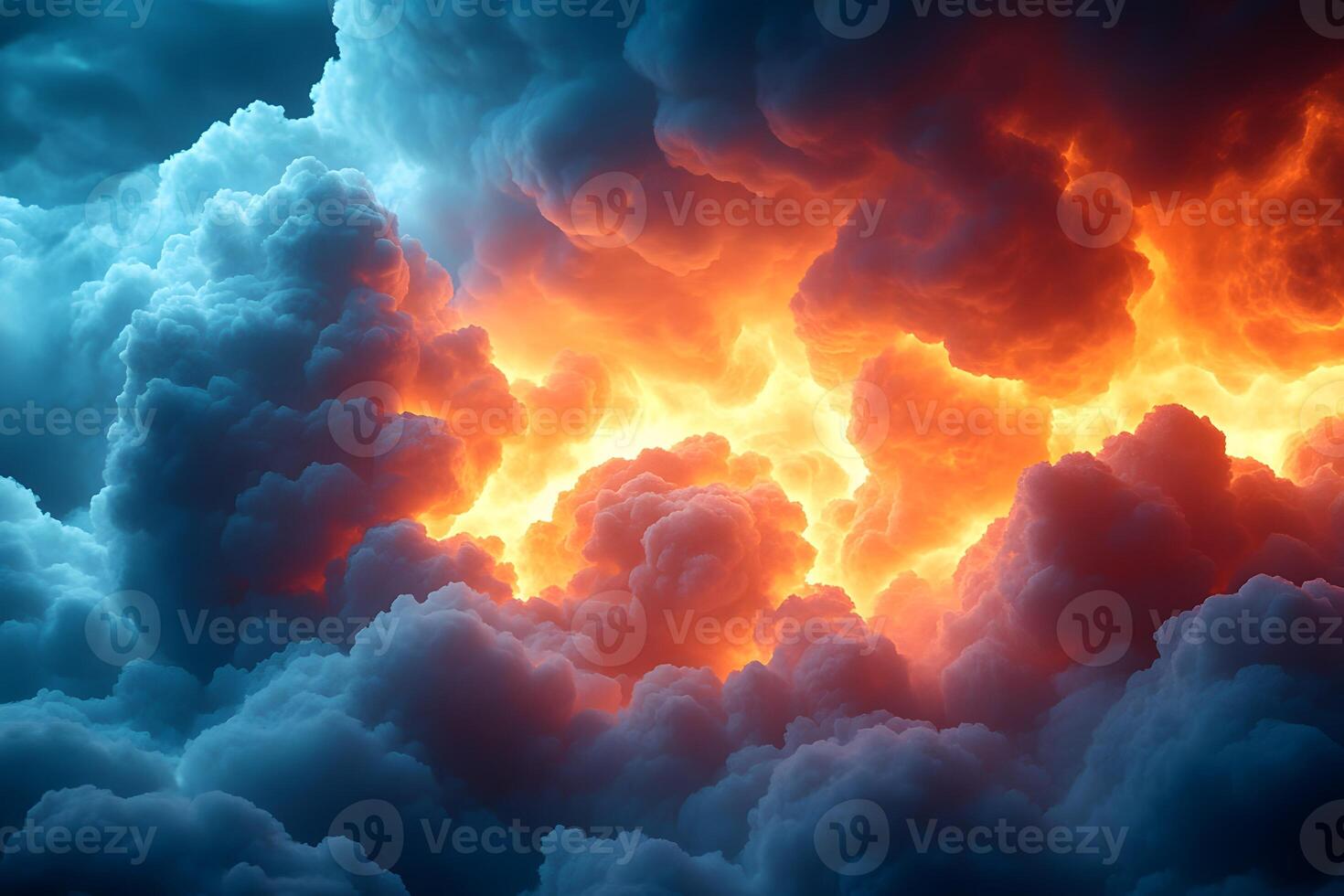 Dramatic Abstract Sky with Fiery Clouds and Moody Lighting for Atmospheric Design photo