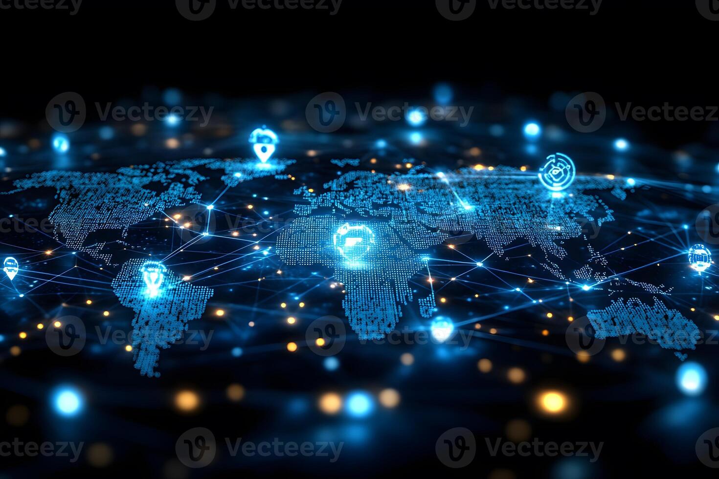 Global Digital Network Connectivity and Data Exchange Visualization photo