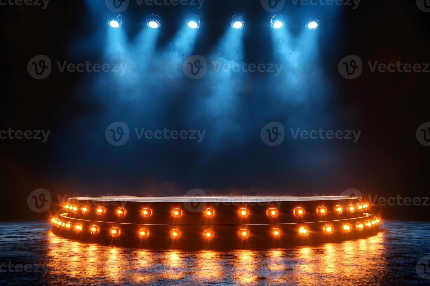 Dramatic Stage with Spotlights for Event or Performance Design photo