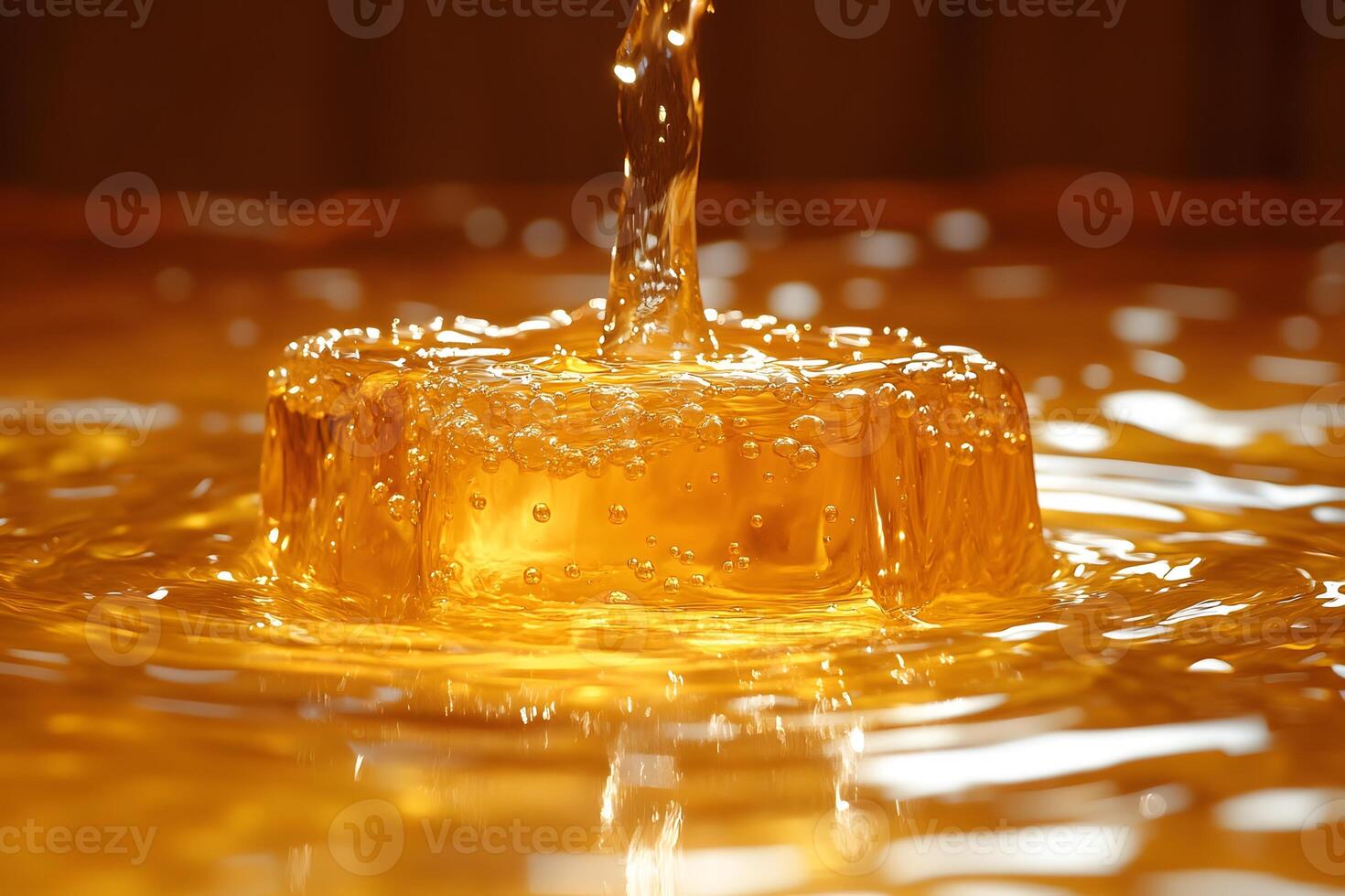 Golden Honey Flow with Ripples and Reflections for Culinary and Nature Themes photo