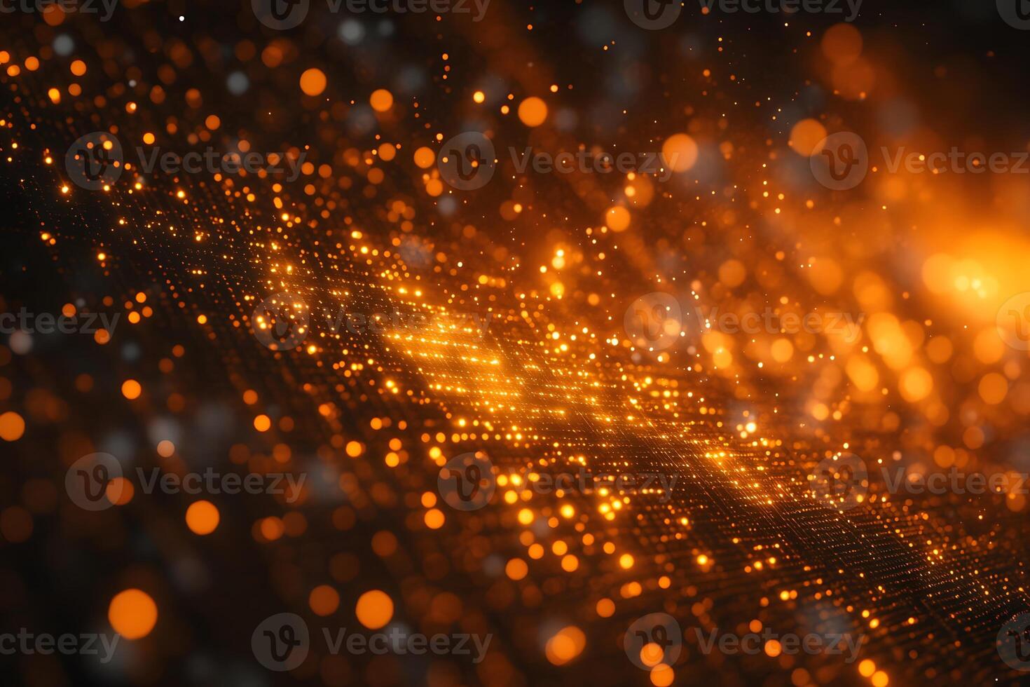 Abstract Glowing Orange Particle Network Suitable for Digital Design and Tech Backgrounds photo