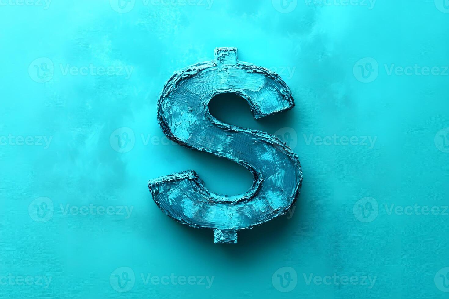 Blue Textured Dollar Sign Art for Financial Design and Marketing Projects photo