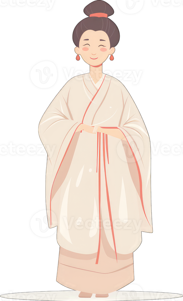 An illustration of a woman in traditional clothing png