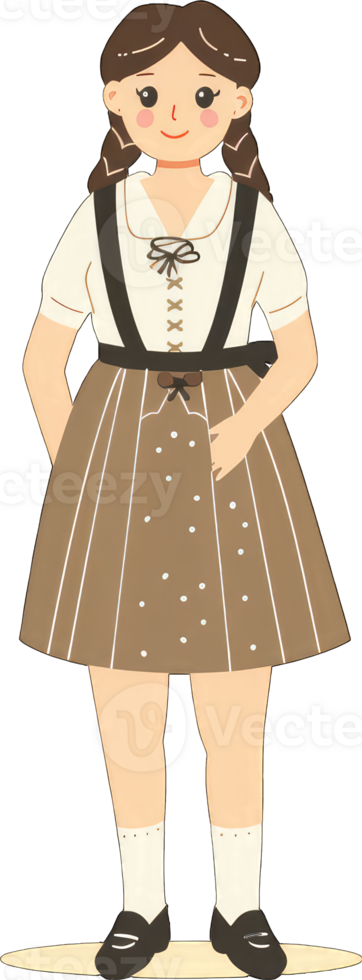 A girl in a bavarian dress png