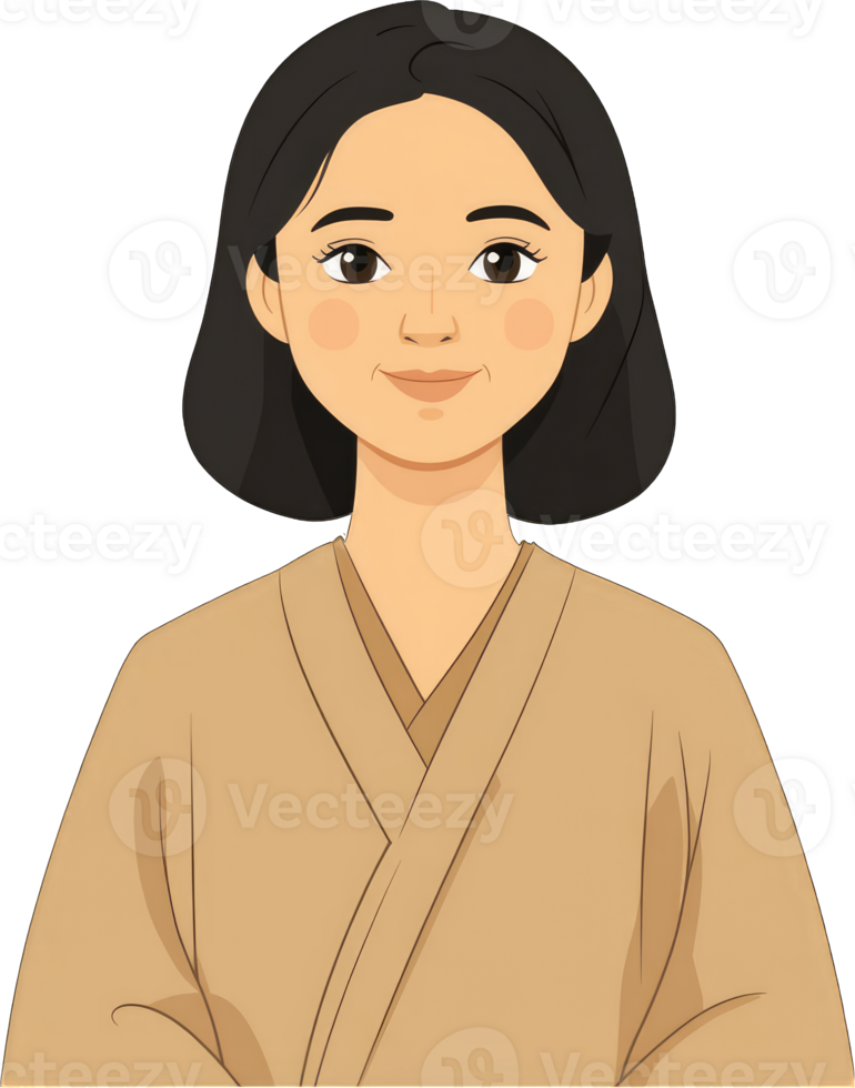 An illustration of a woman in a robe png