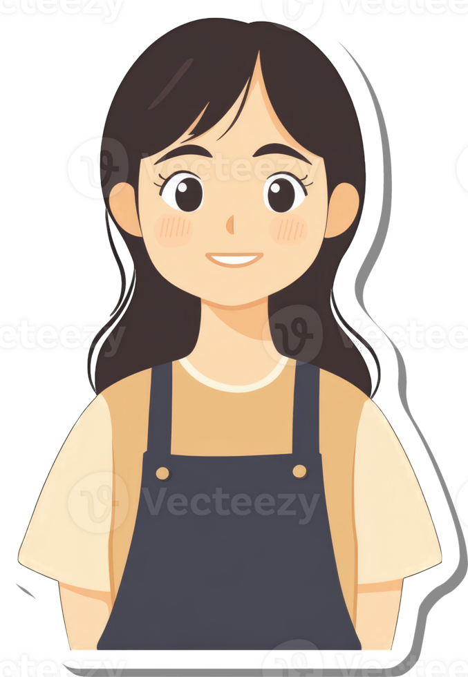 A sticker of a woman wearing an apron png