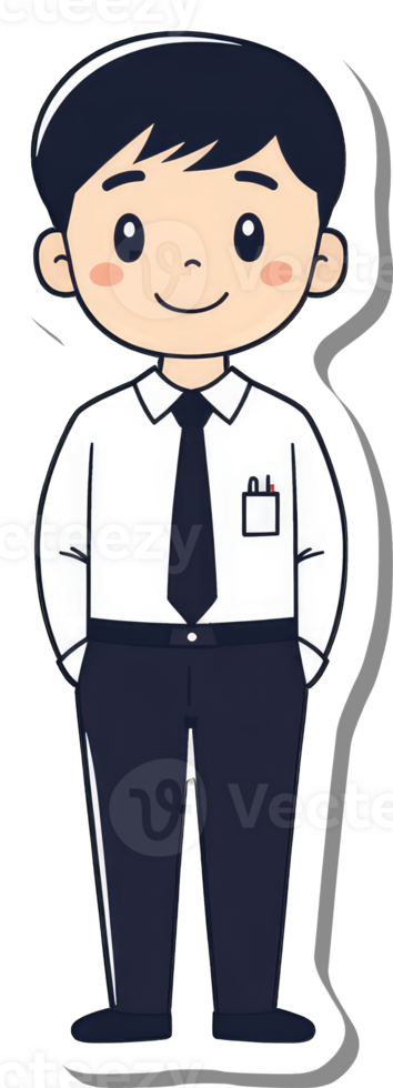 A sticker of a man in a suit and tie png
