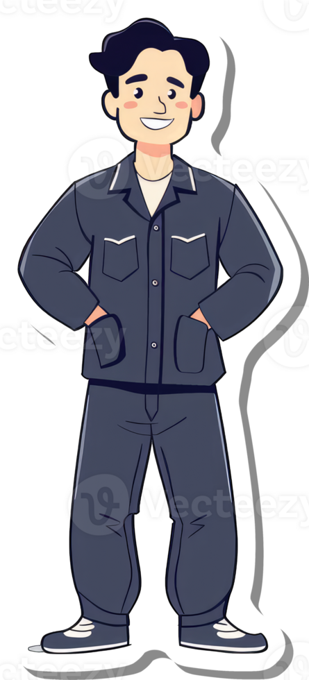 A sticker of a man in a suit png