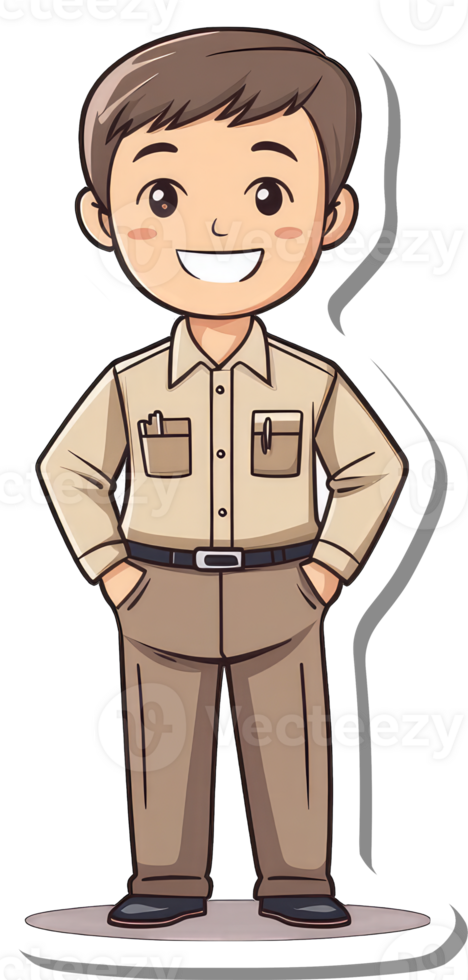 A cartoon man in a uniform png