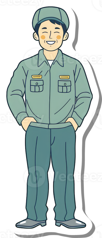 A sticker of a man in uniform png