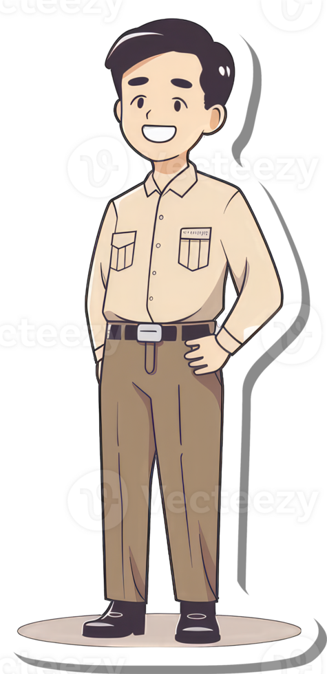 Sticker of a man in a uniform png