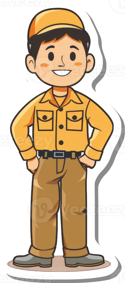 Cartoon man in yellow uniform by katie png