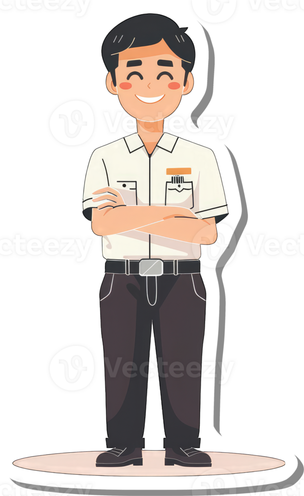 A sticker of a man in a uniform png