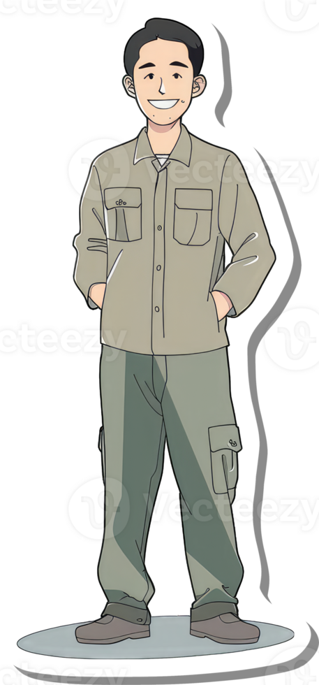 A man in a military uniform sticker png