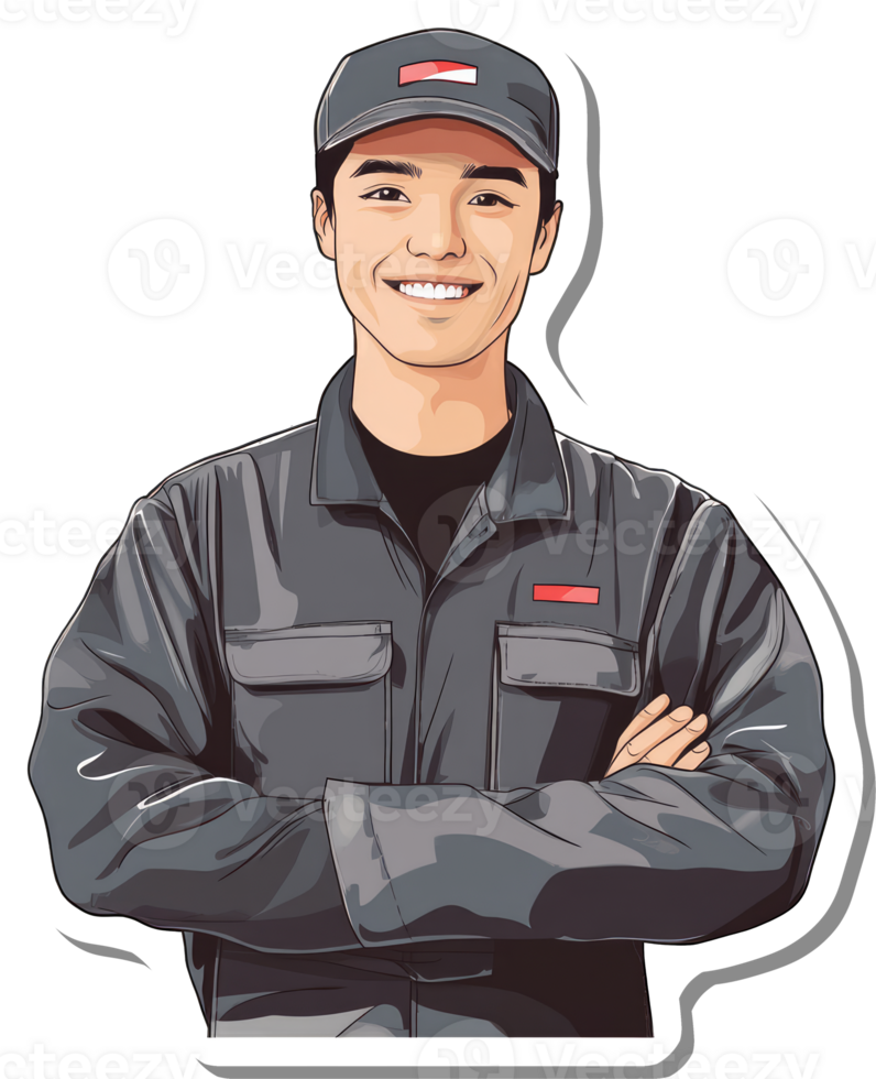 A sticker of a man in a uniform png