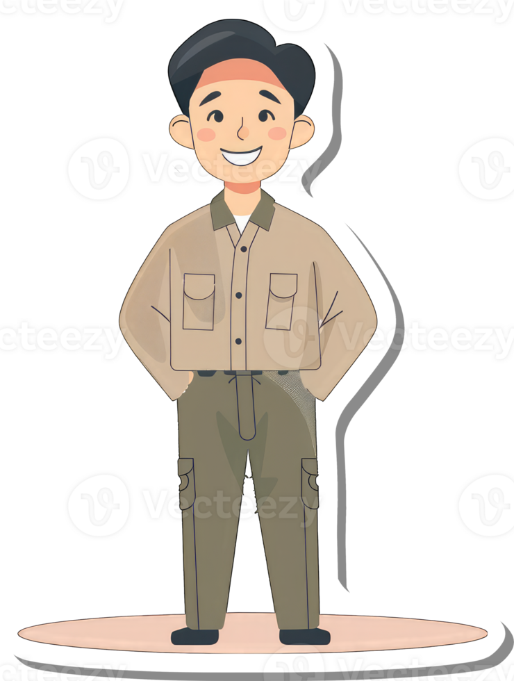 A man in a military uniform sticker png
