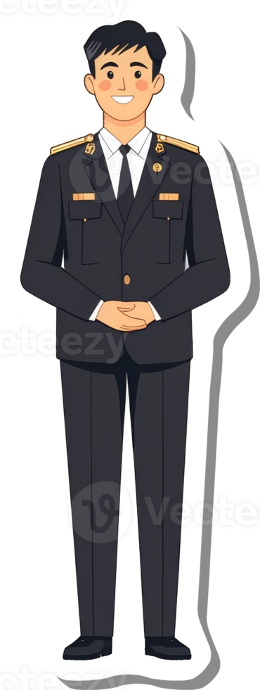 A sticker of a man in a suit png