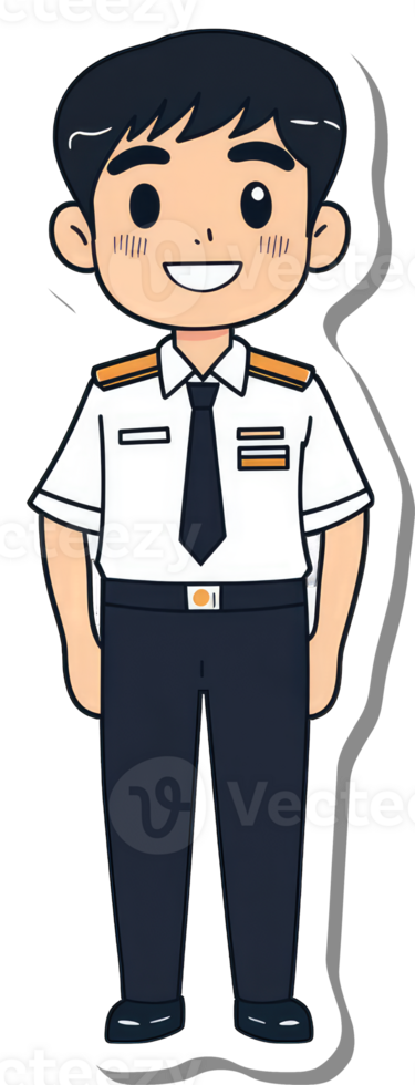 A sticker of a man in uniform png