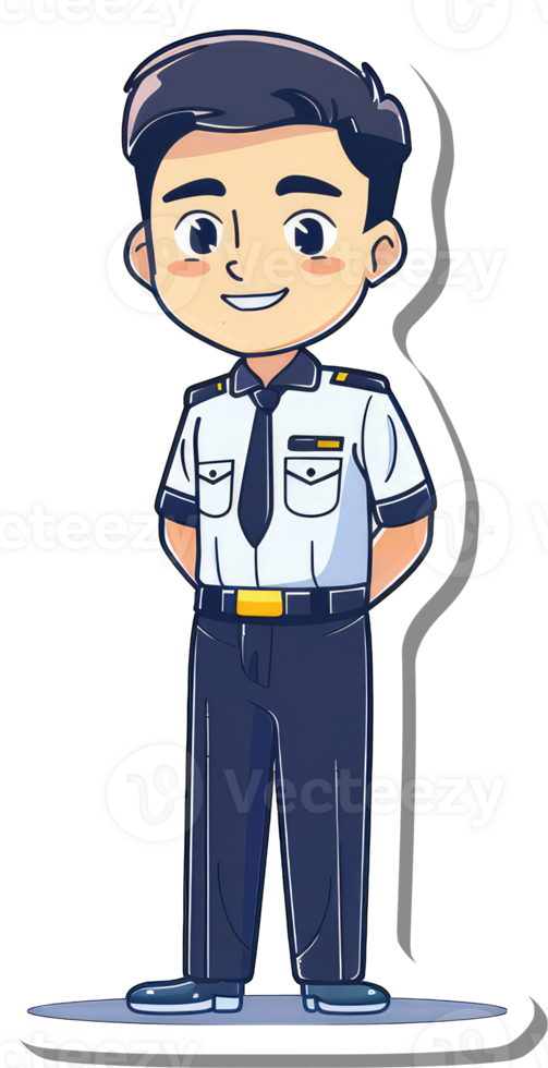 A sticker of a man in uniform png