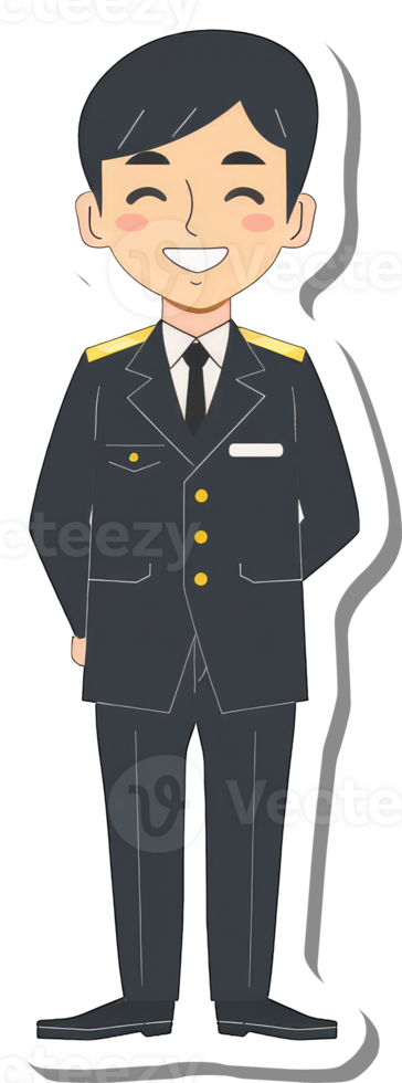 A sticker of a man in a suit png
