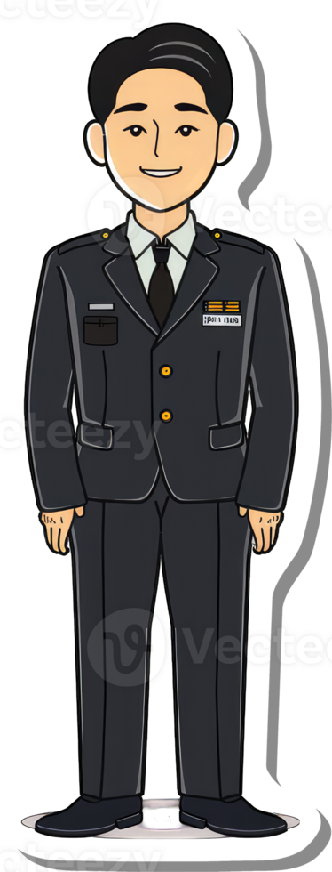 A cartoon of a man in a military uniform png