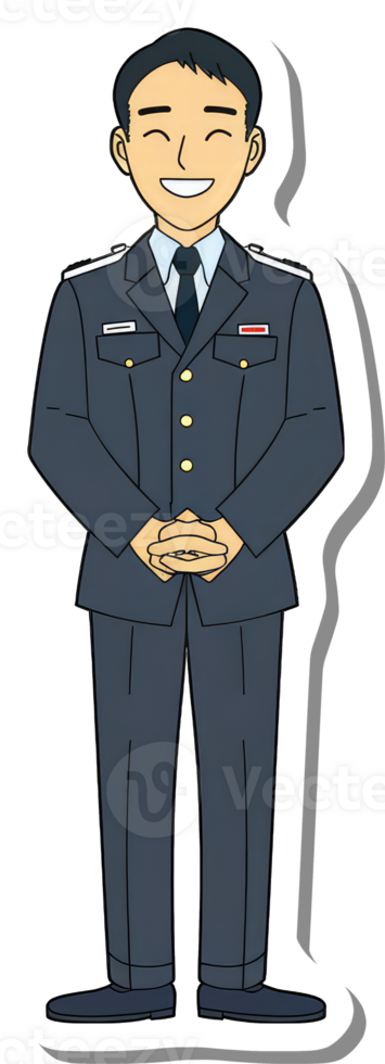 A cartoon of a man in a uniform png