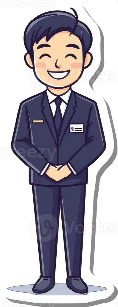 A cartoon man in a suit and tie png