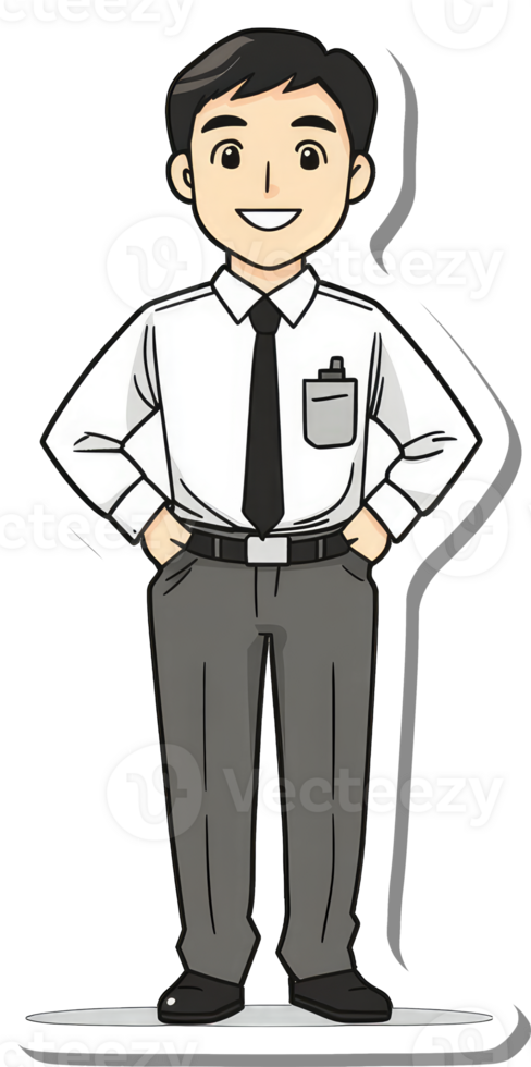 A cartoon man in a tie and shirt png