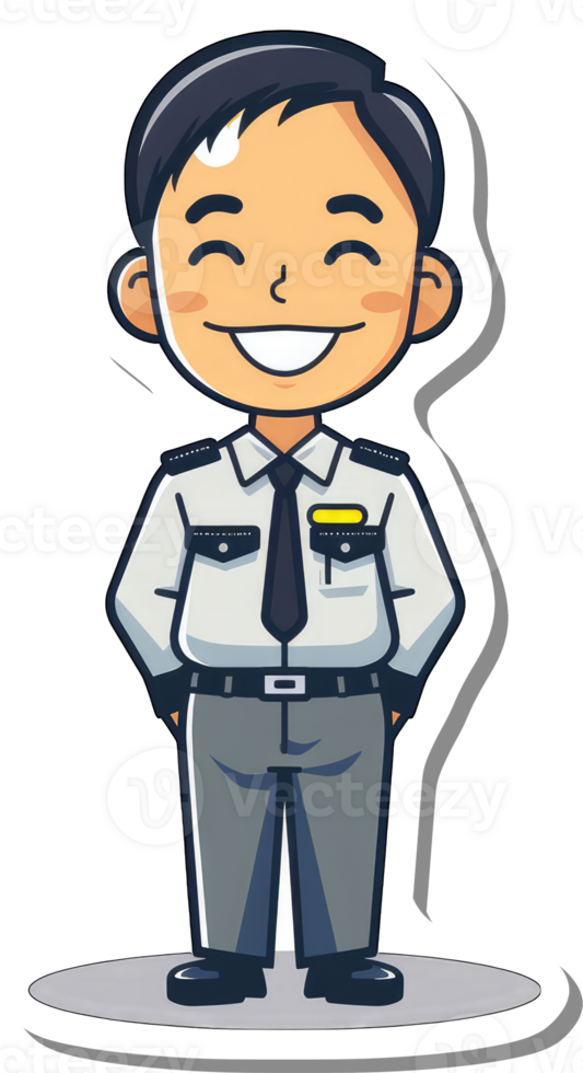 A cartoon police officer sticker png
