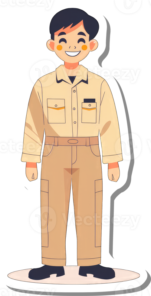 A sticker of a man in a uniform png