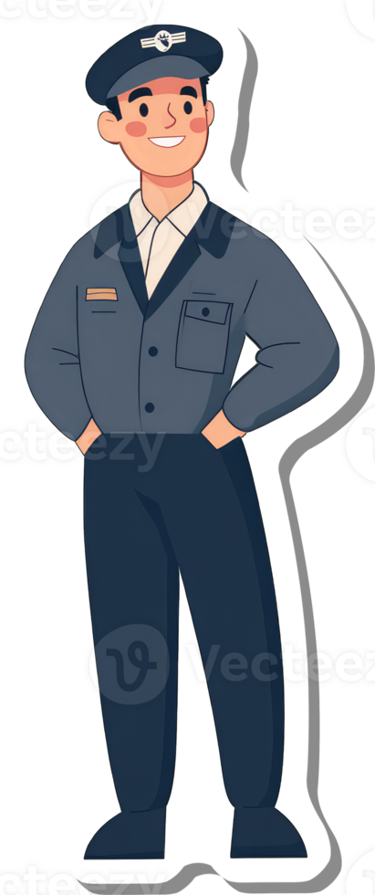 A sticker of a man in uniform png