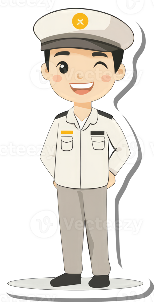 A cartoon character of a police officer png