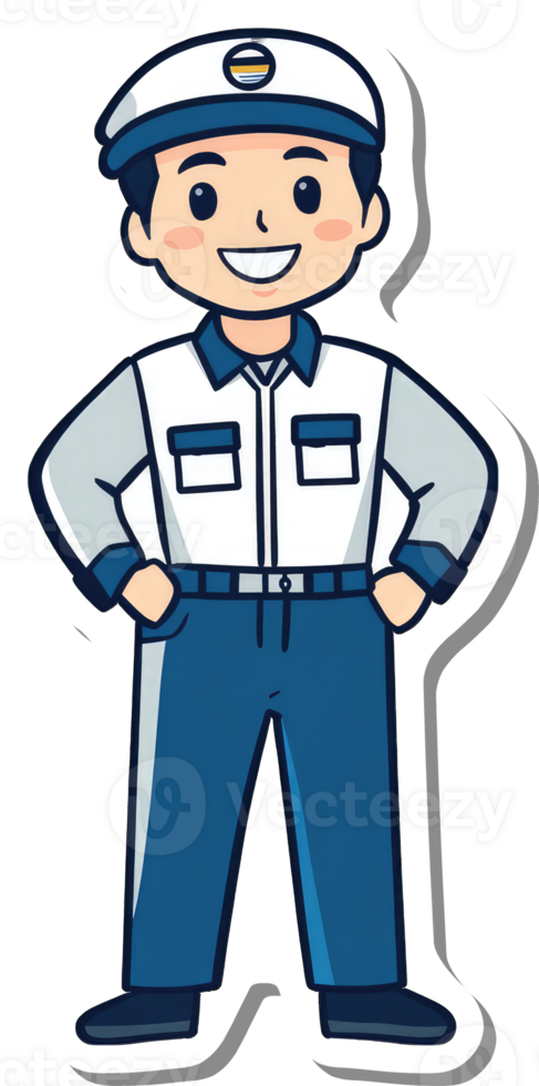 A sticker of a man in uniform png