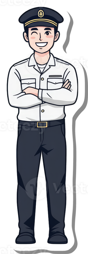 A cartoon of a man in a uniform png