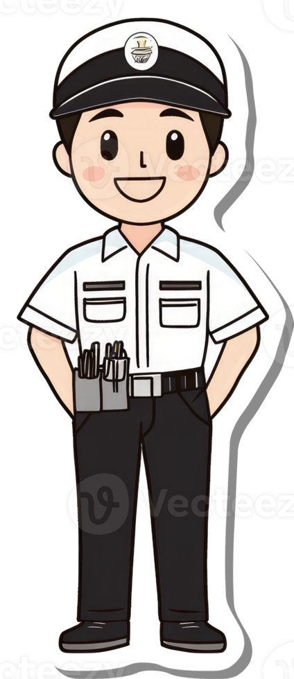 A sticker of a police officer png