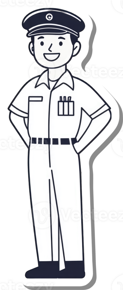 A sticker of a man in uniform png