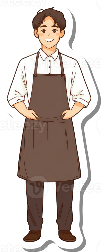 A cartoon chef with apron and apron png