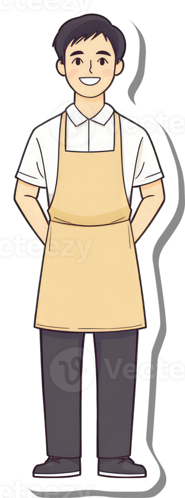 A cartoon man wearing an apron and apron png
