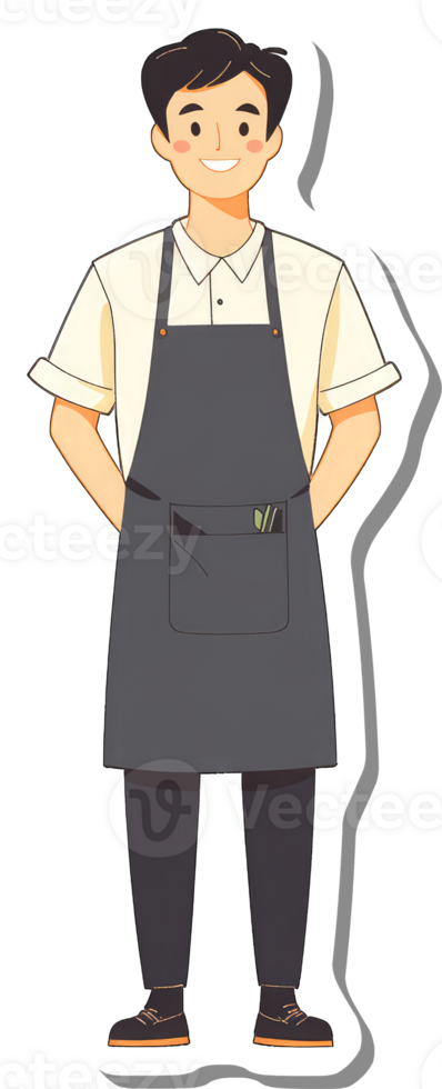 A cartoon chef with apron and apron png
