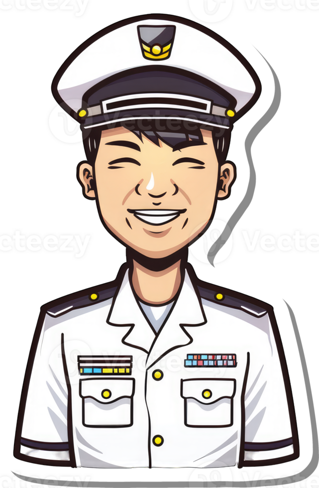 A sticker of a man in a sailor's uniform png