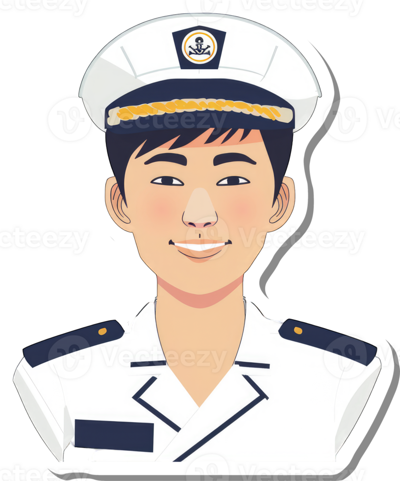 A sticker of a man in a sailor's uniform png