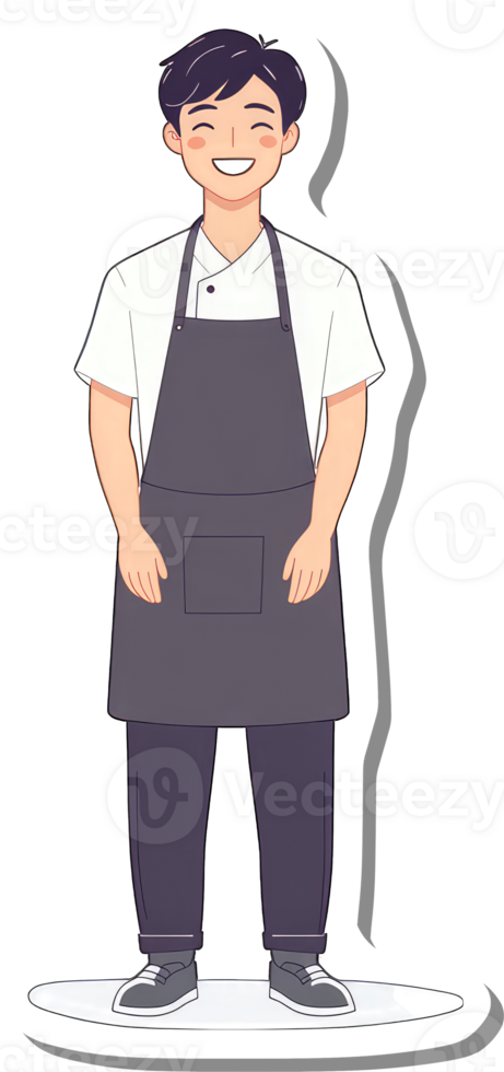 A cartoon chef with apron and apron png