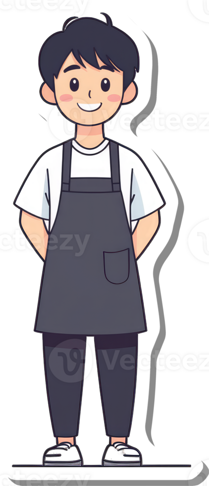 A cartoon boy wearing an apron and apron png
