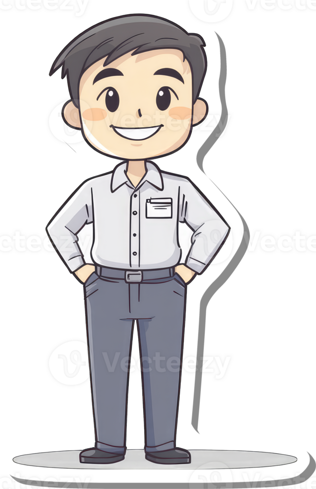A cartoon man in a shirt and pants png