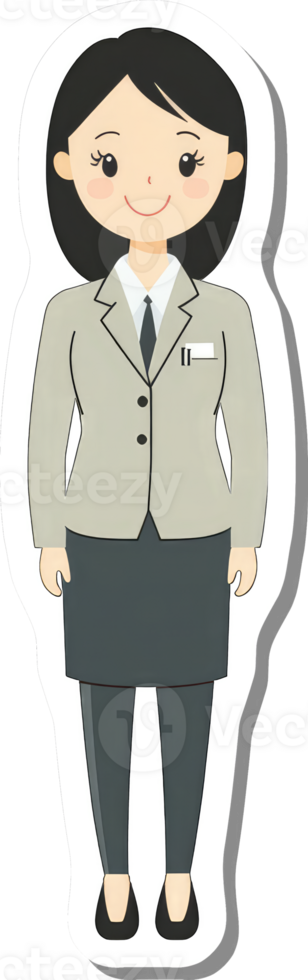 A cartoon woman in a business suit png