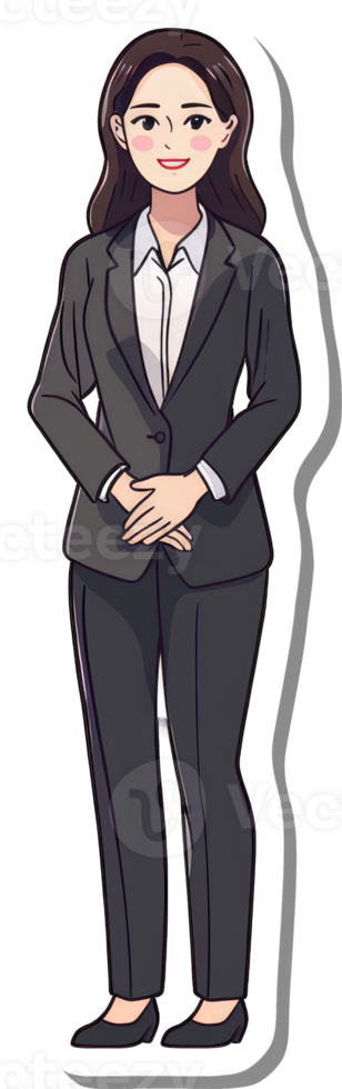 A young woman in a professional business suit png