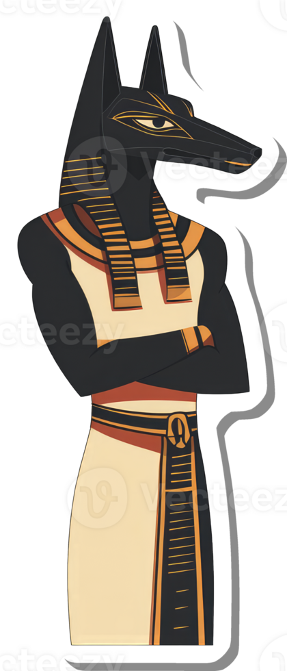 Anubis Egyptian God Depicted In Traditional Attire png