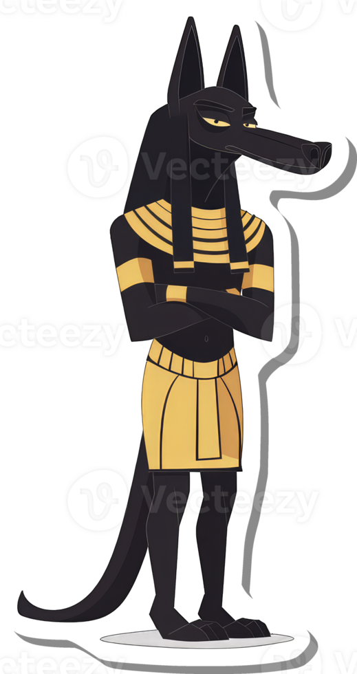Anubis Egyptian God Canine Deity Standing Proudly png