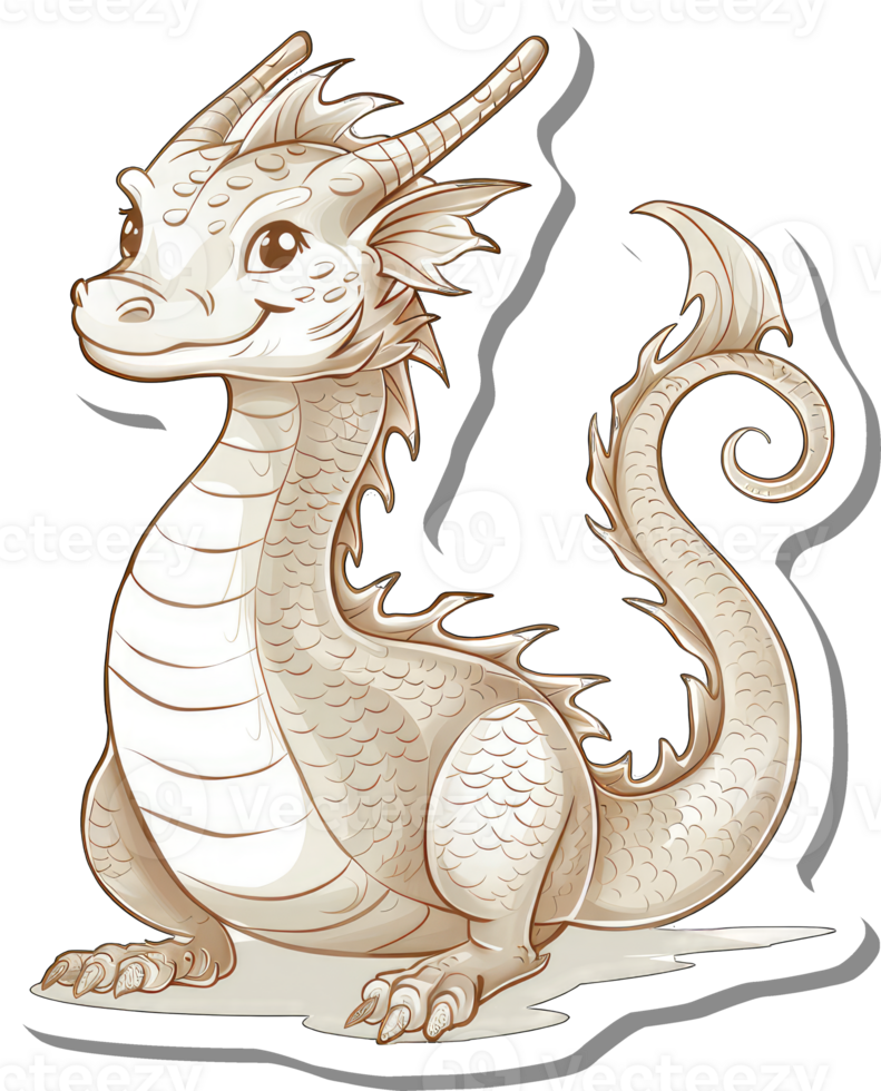 Adorable Baby Dragon Sitting Gracefully With Curled Tail png