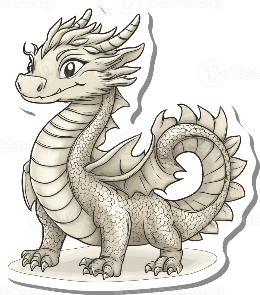 Adorable Baby Dragon Illustration Featuring Scaled Body and Wings png